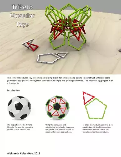 TriPent Modular Toy Free 3D print model