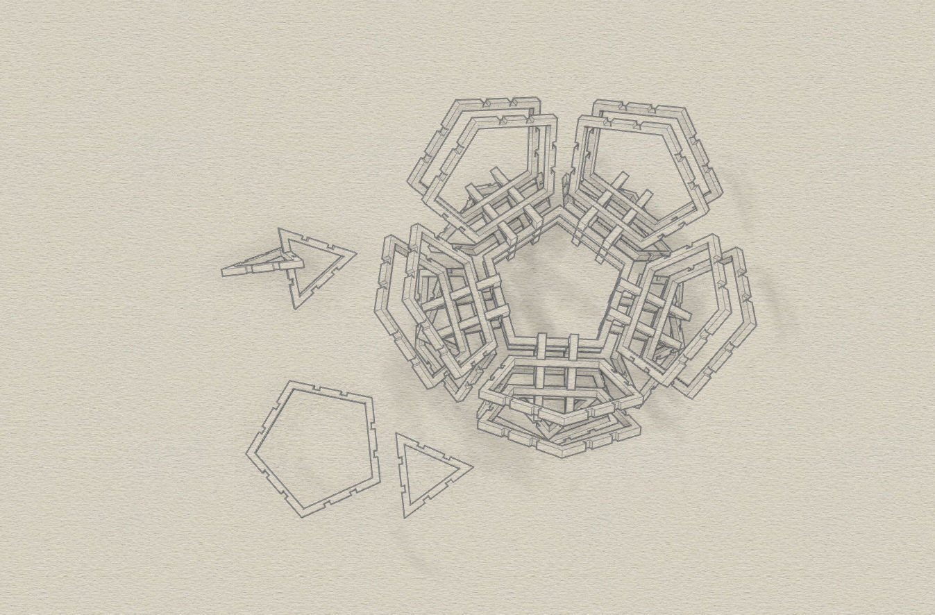 TriPent Modular Toy Free 3D print model_2