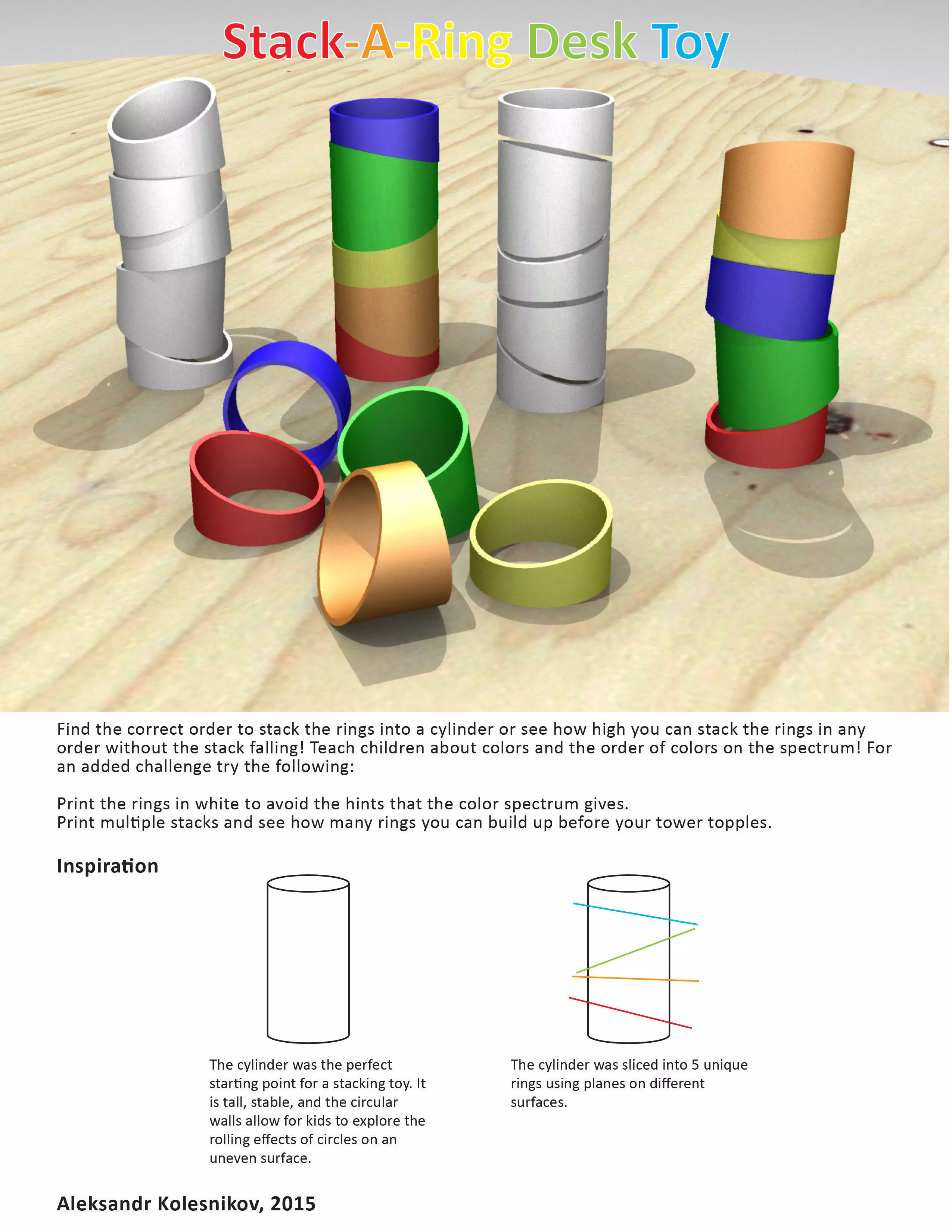 Stack-A-Ring Toy Free 3D print model_0