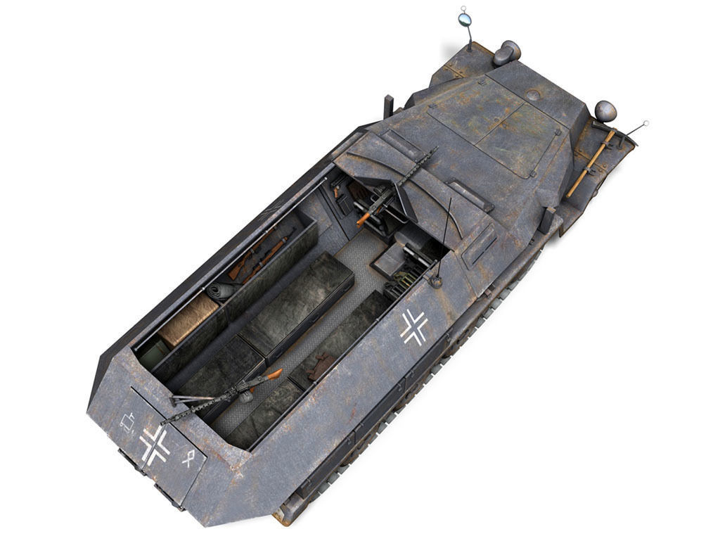 SD KFZ 251 1 - Ausf C - Half-track - 14PD 3D model_11
