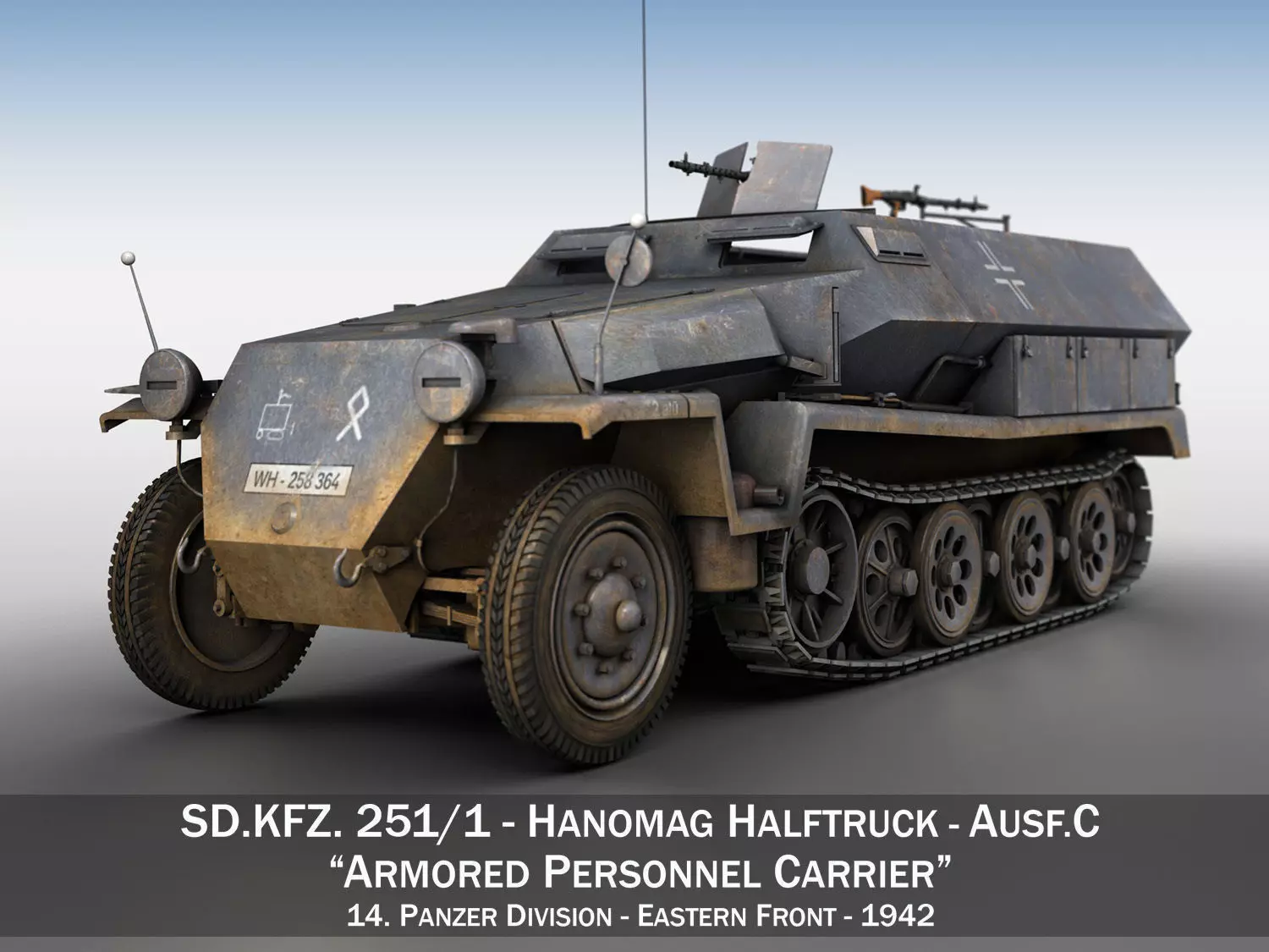 SD KFZ 251 1 - Ausf C - Half-track - 14PD 3D model_0