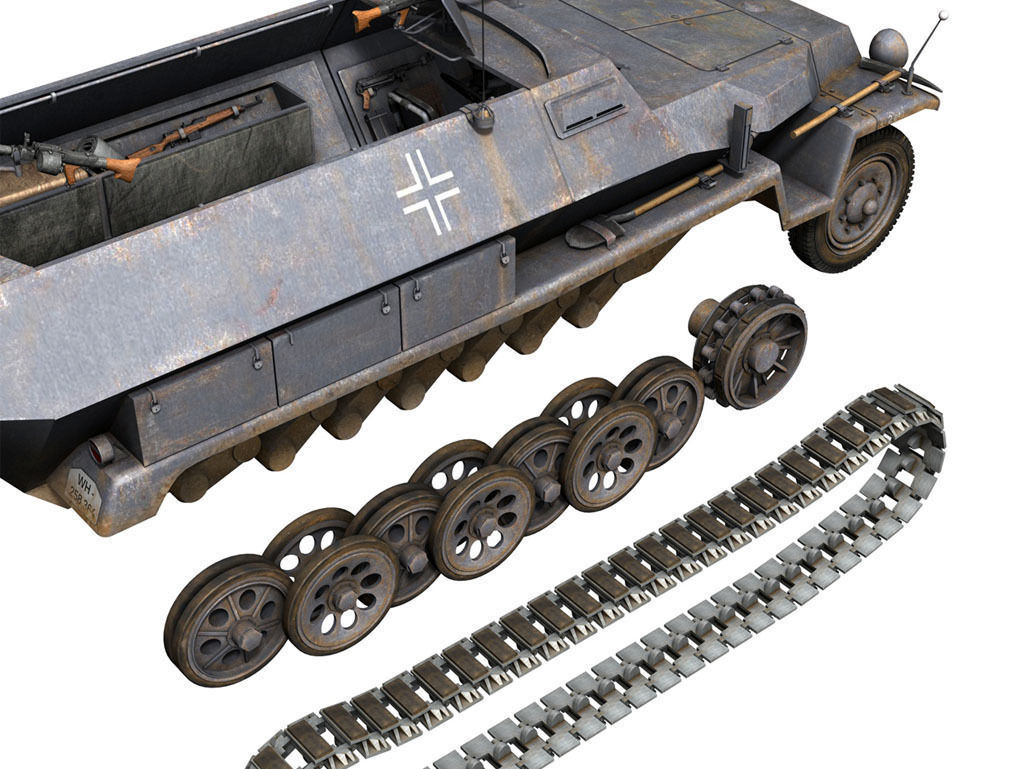 SD KFZ 251 1 - Ausf C - Half-track - 14PD 3D model_13