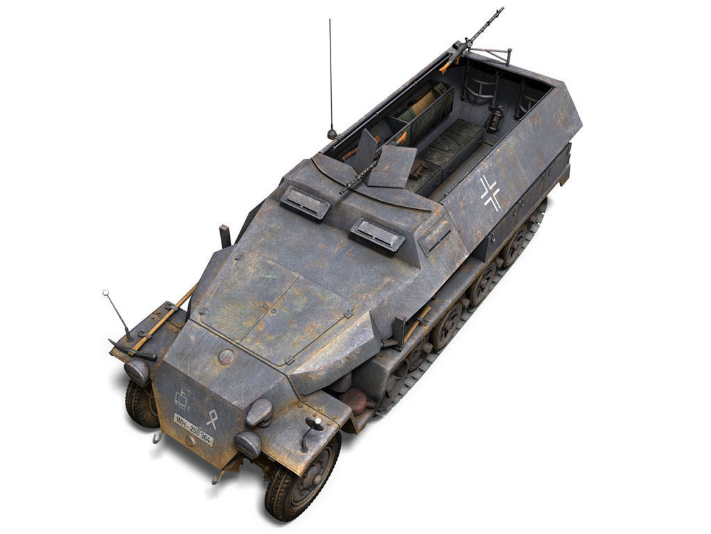 SD KFZ 251 1 - Ausf C - Half-track - 14PD 3D model_12