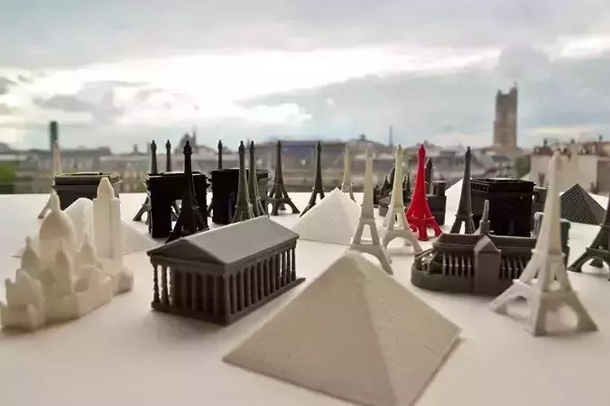 Famous Paris Buildings Free 3D print model