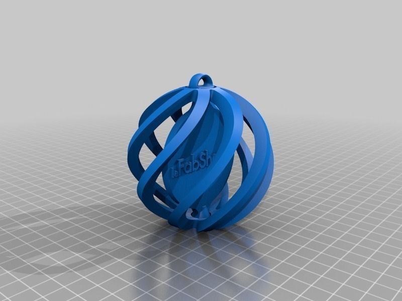 FabShop Spinning Christmas Ball Free 3D print model_1