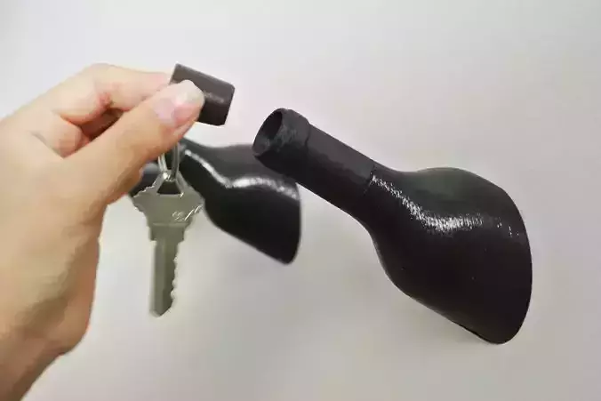 Wine Bottle Shaped Hook 3D print model
