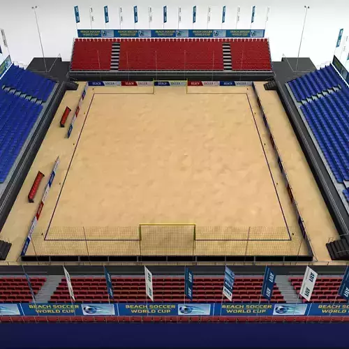 Beach soccer stadium high poly