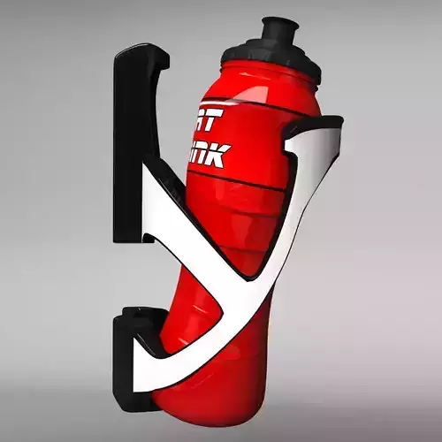 MTB bicycle sport bottle with cage 3D model