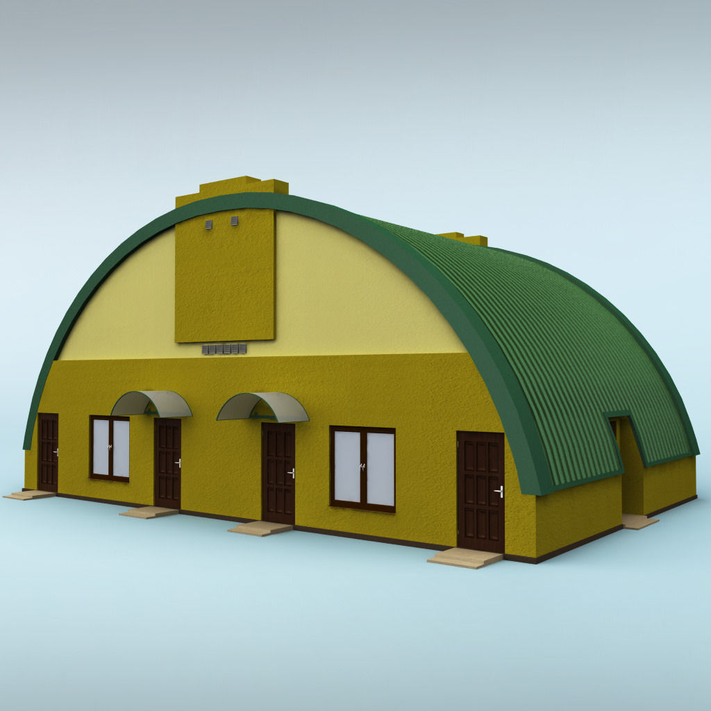 Rounded building 3D model_2