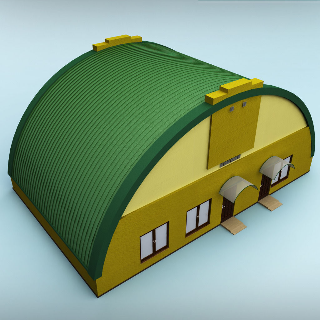 Rounded building 3D model_1