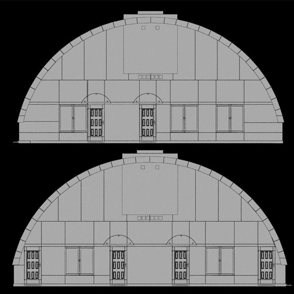 Rounded building 3D model_4