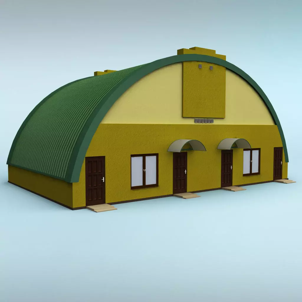 Rounded building 3D model_0