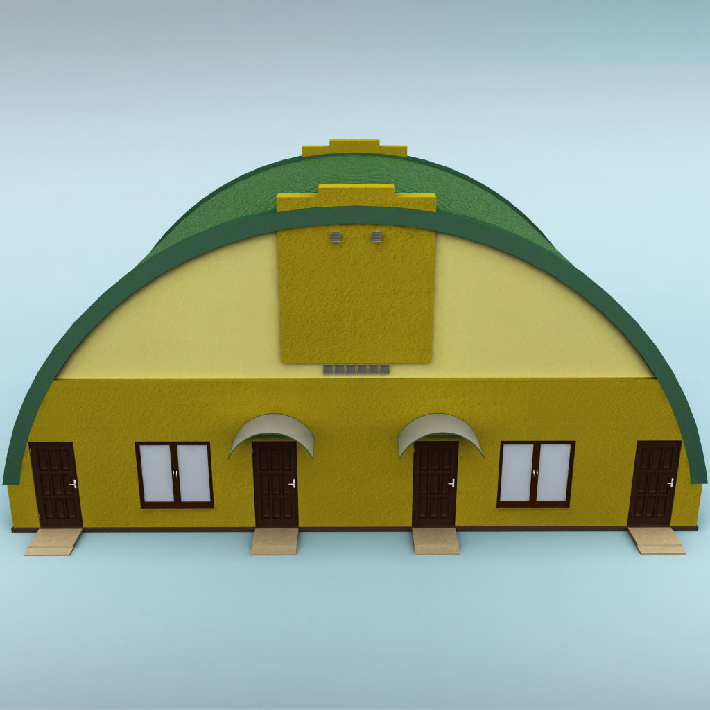 Rounded building 3D model_3