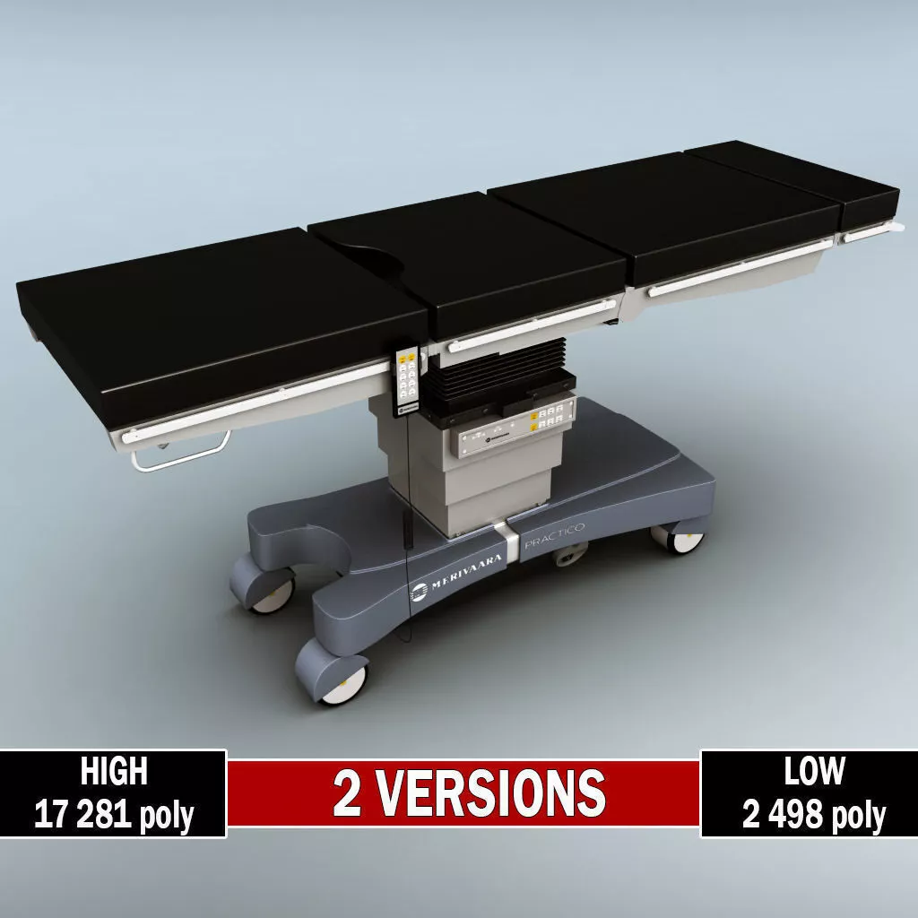 Operating surgical table low poly 3D model