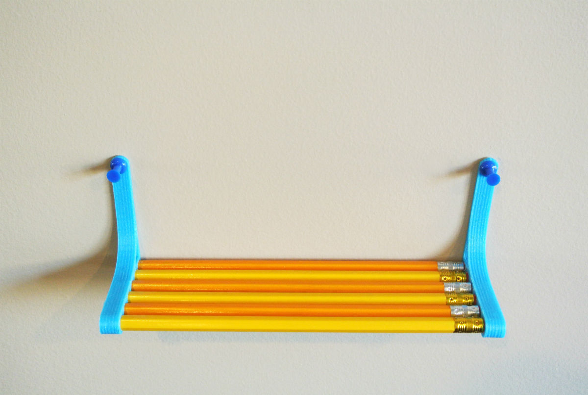 Pencil shelf Free 3D print model_1