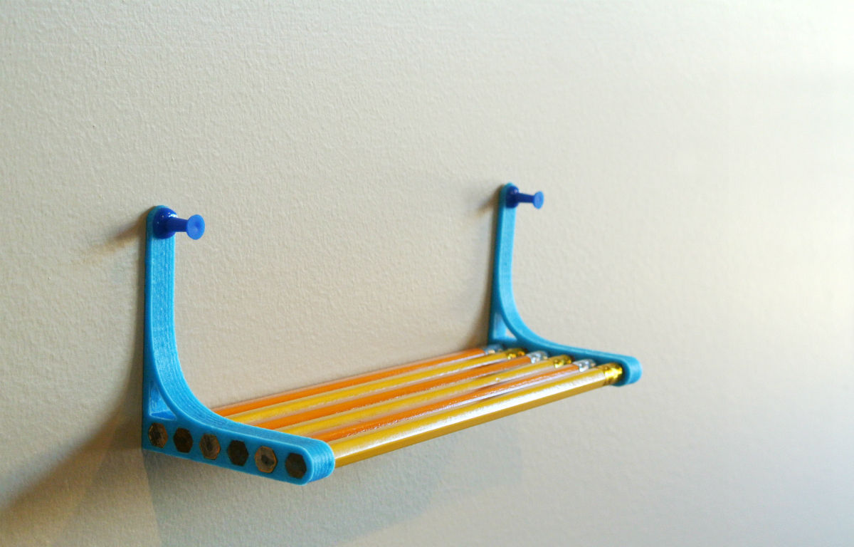 Pencil shelf Free 3D print model_2