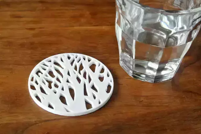 Tree silhouette coaster