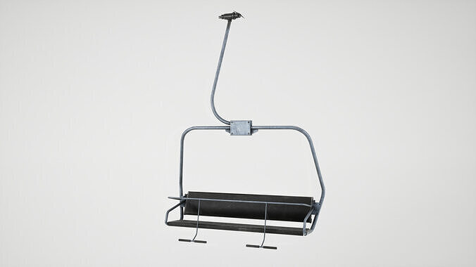 Ski lift chair Low-poly 3D model