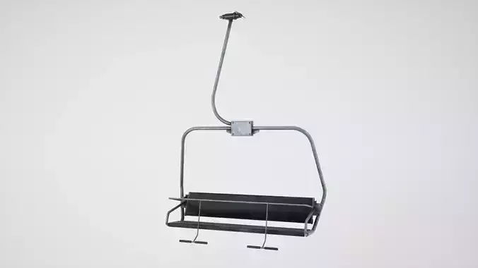 Ski lift chair Low-poly 3D model
