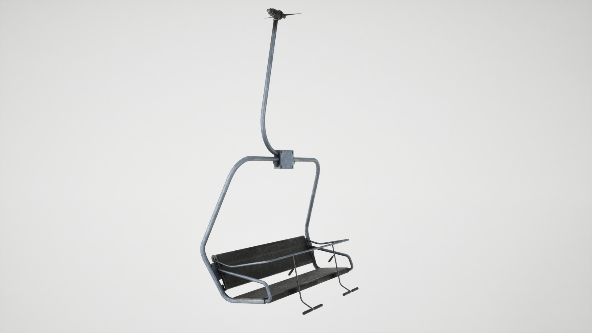 Ski lift chair Low-poly 3D model_2