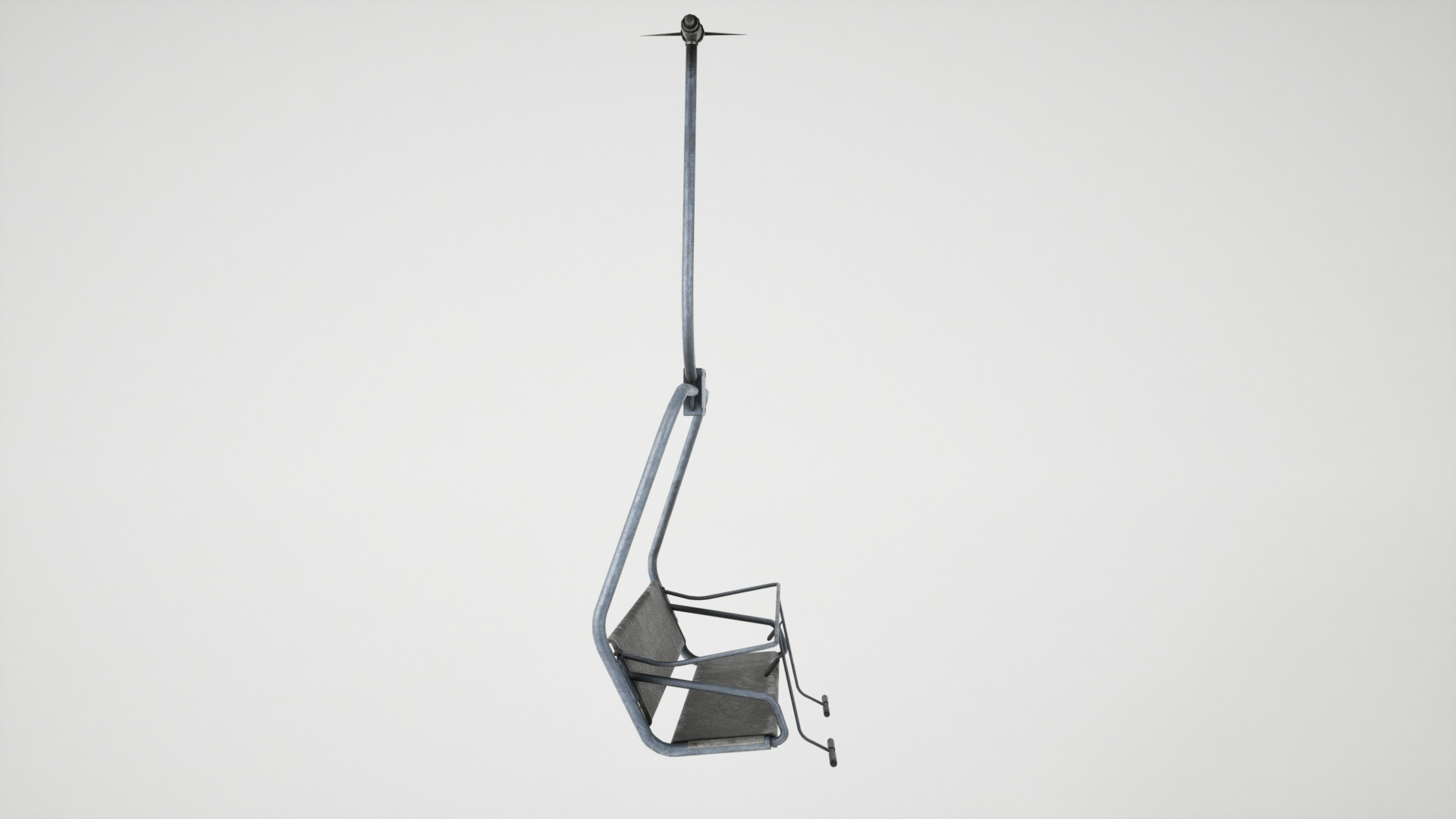 Ski lift chair Low-poly 3D model_3
