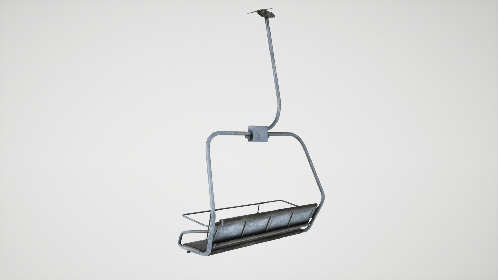 Ski lift chair Low-poly 3D model_5