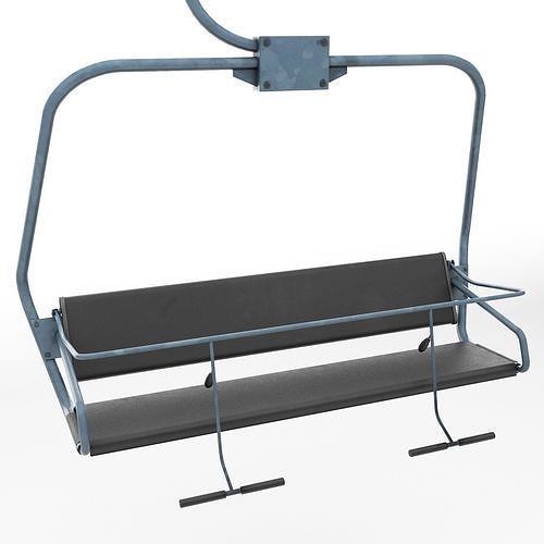 Ski lift chair Low-poly 3D model