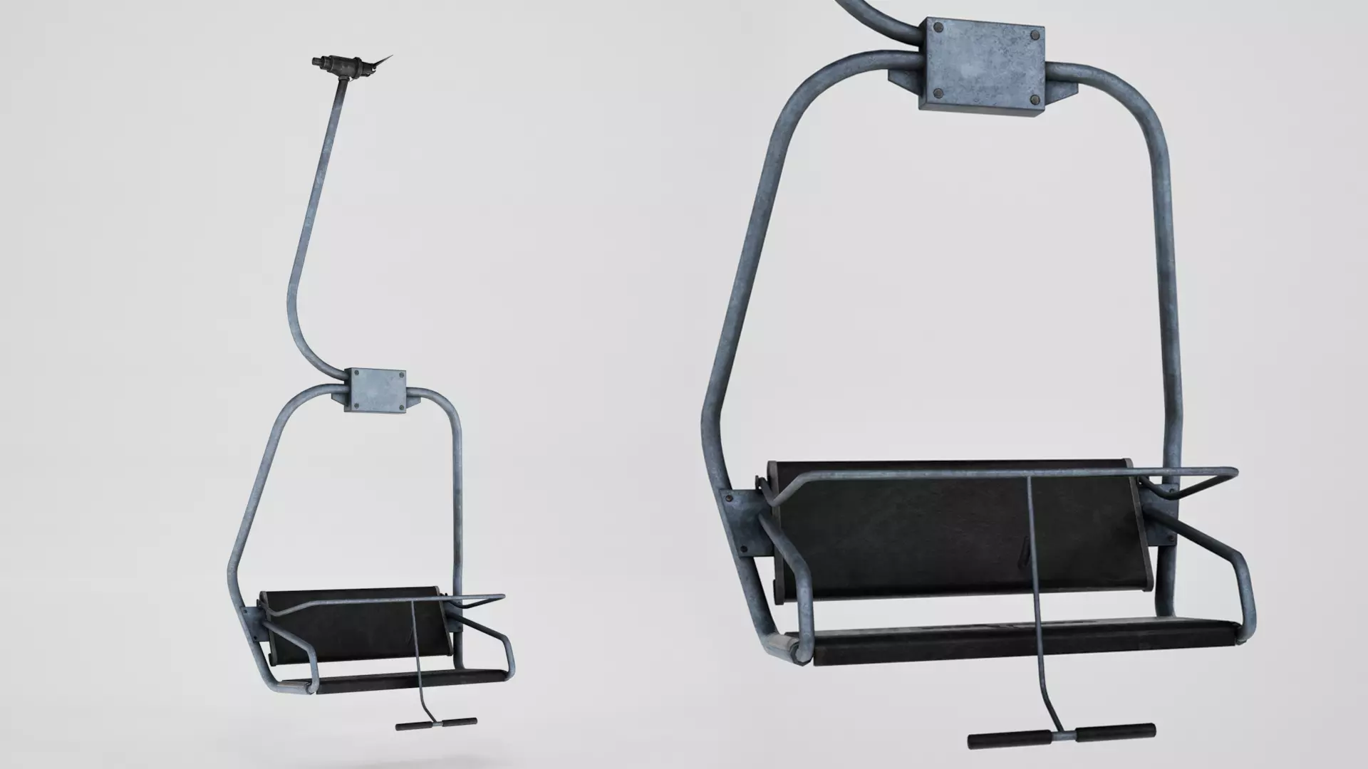 Ski lift chair small Low-poly 3D model