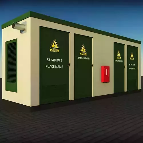 Transformer electric power station Low-poly 3D model