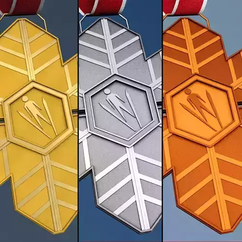 Sport winter medal pack 3D model