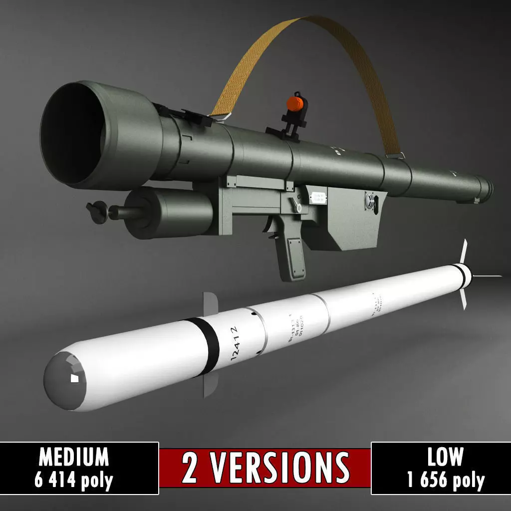 SA-7 Gral Rocket Launcher Pack low poly Low-poly 3D model