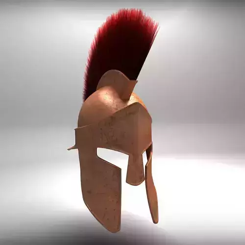 Spartan Helmet HairFur 3D model