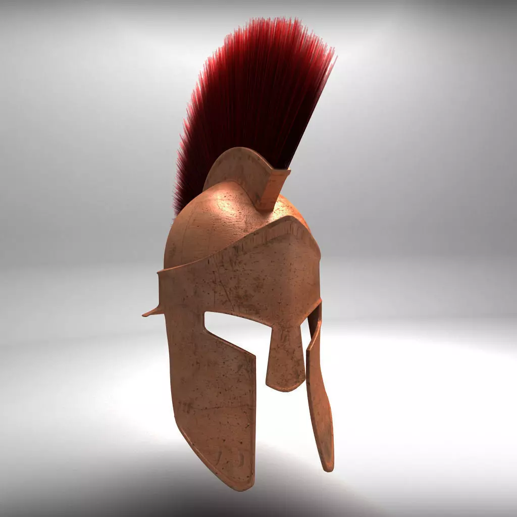 Spartan Helmet HairFur 3D model_0