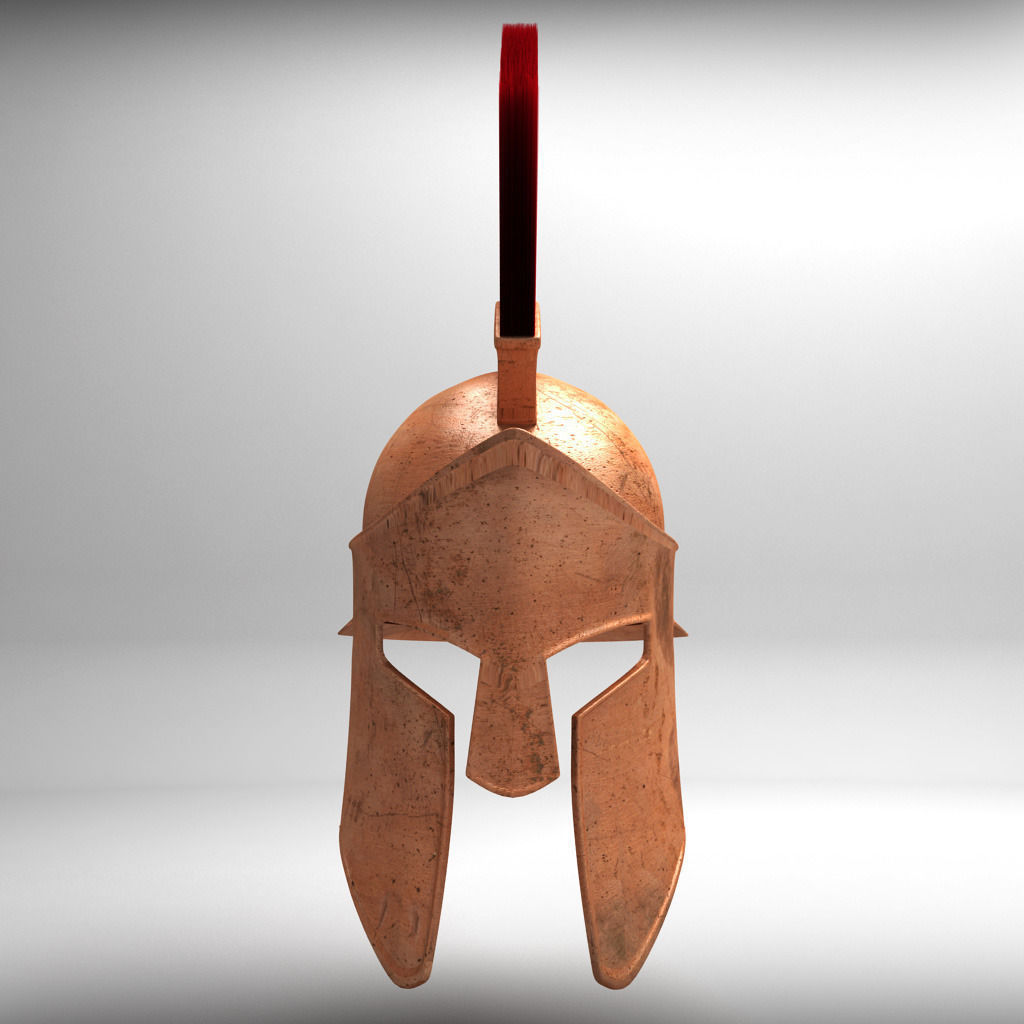 Spartan Helmet HairFur 3D model_1