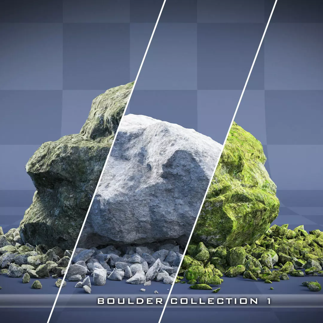 Realistic Boulder Collection 01 3D model_0