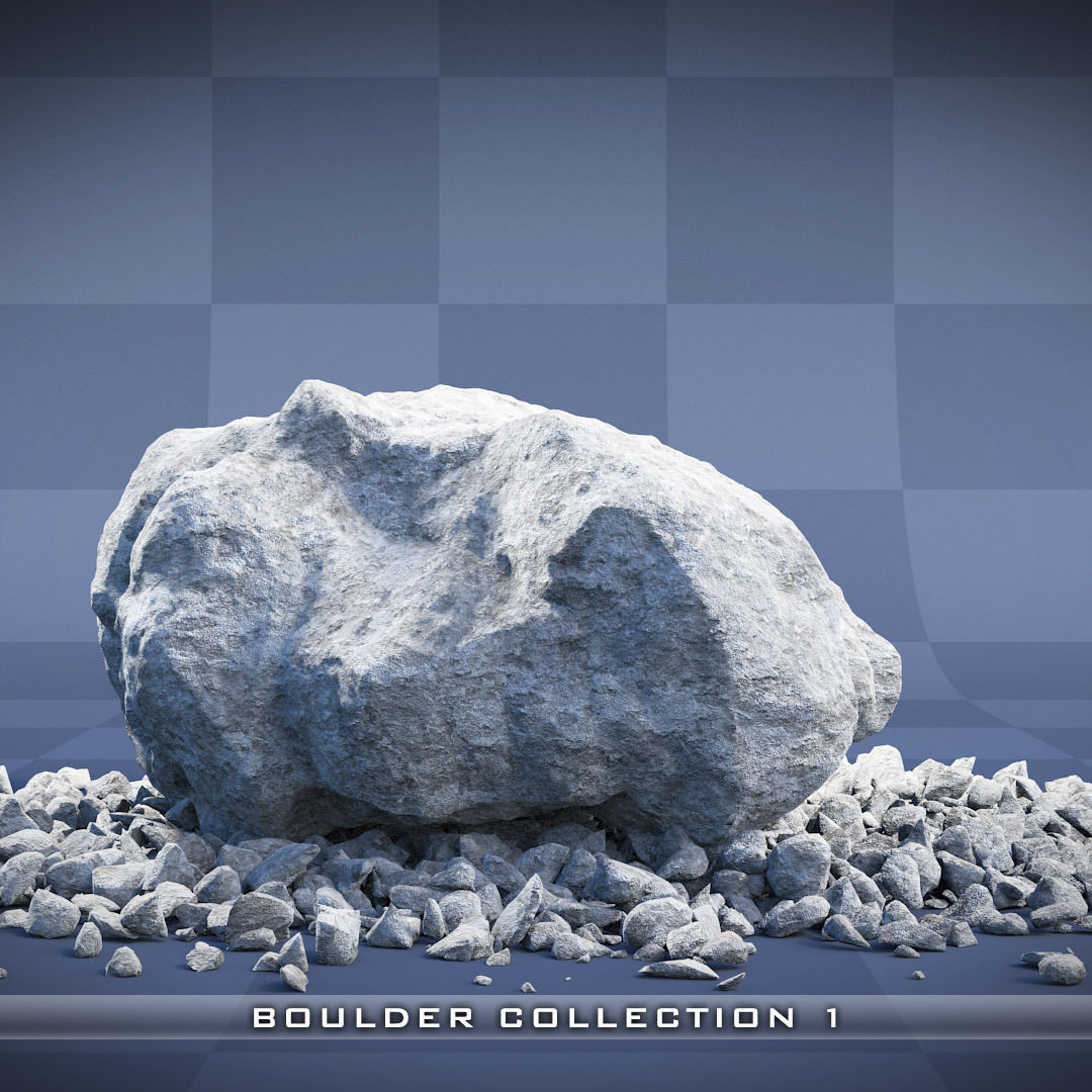 Realistic Boulder Collection 01 3D model_1