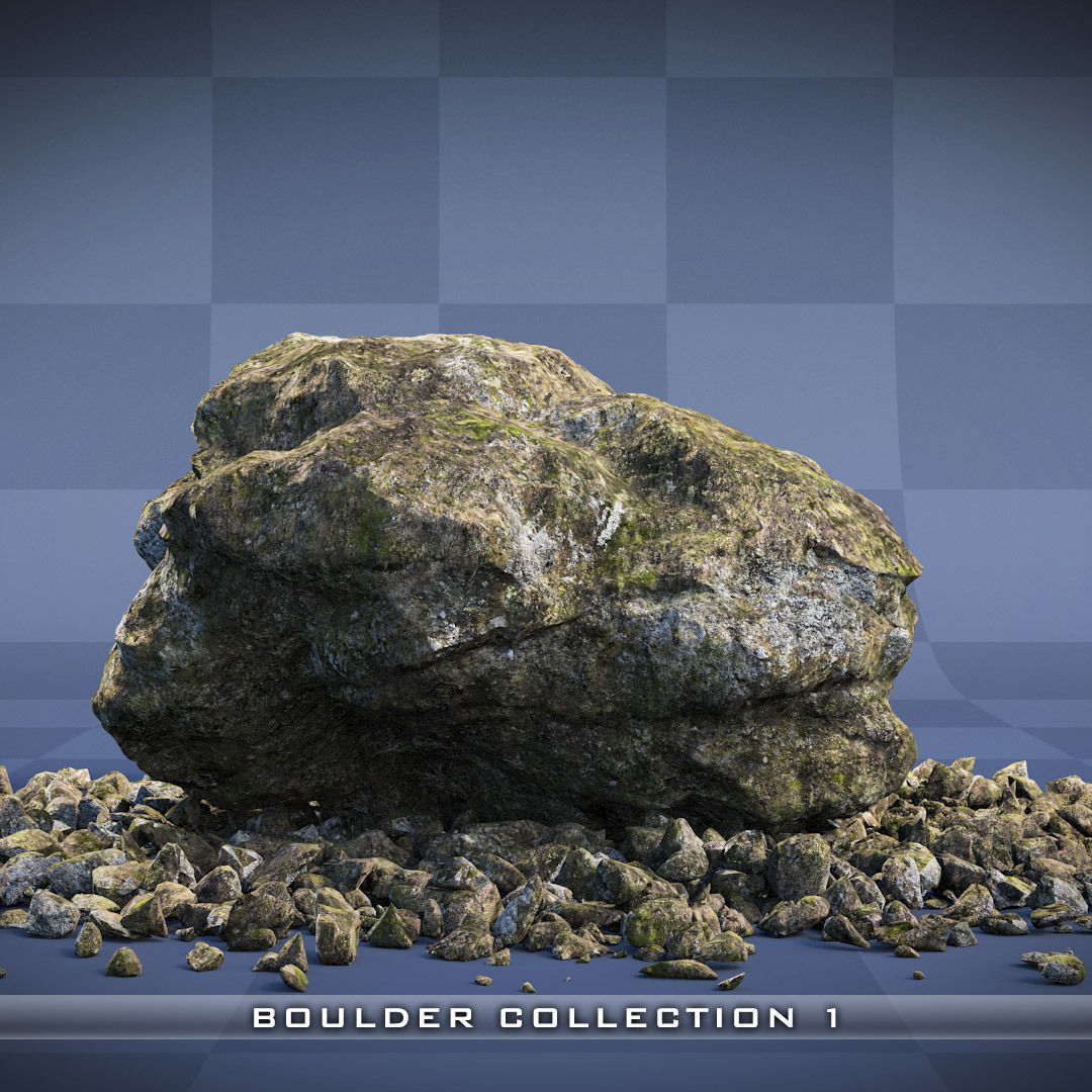 Realistic Boulder Collection 01 3D model_7