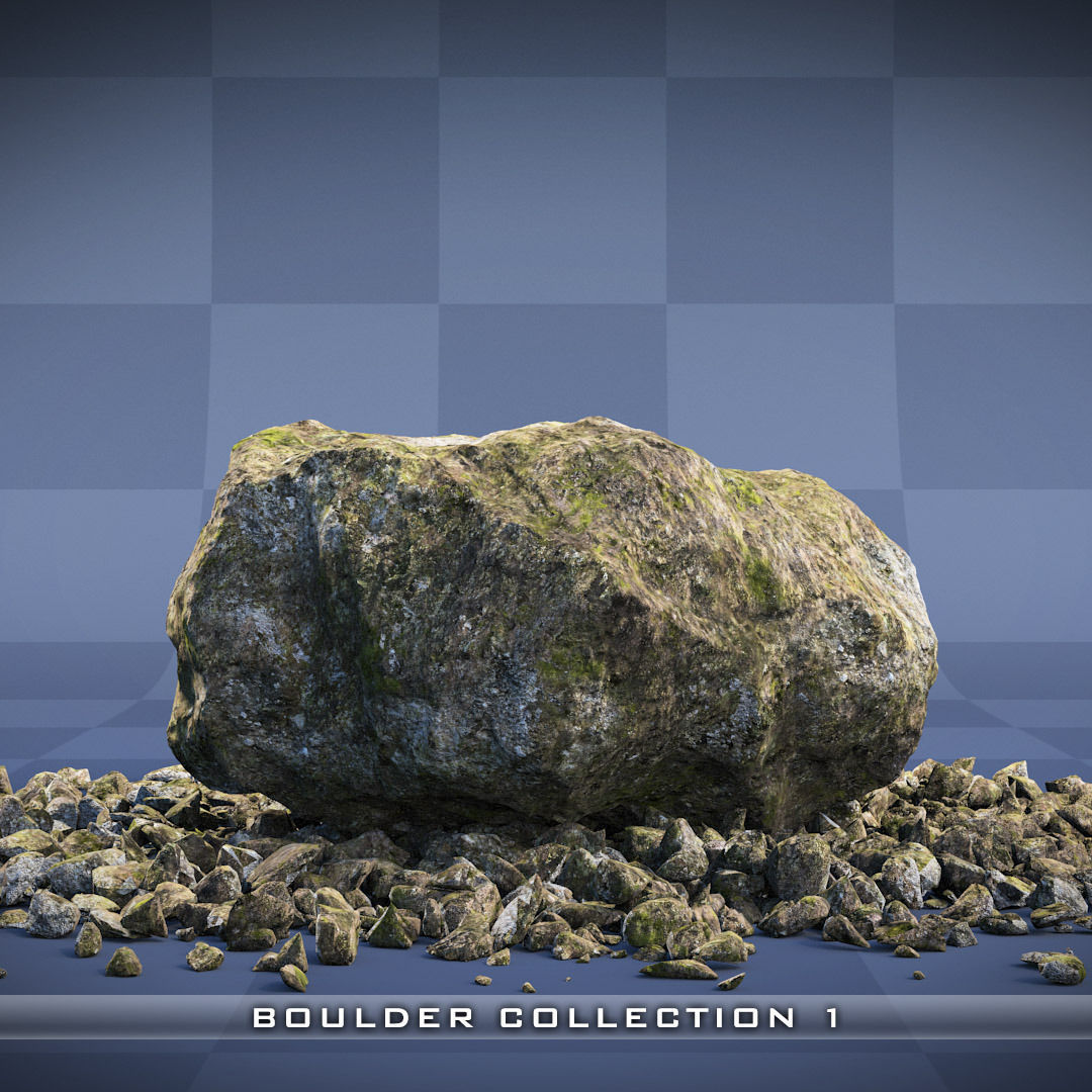Realistic Boulder Collection 01 3D model_5