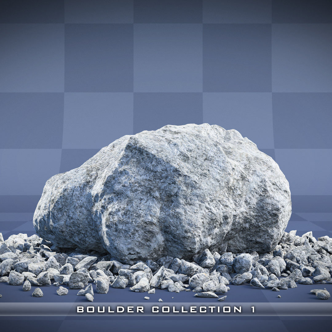 Realistic Boulder Collection 01 3D model_2