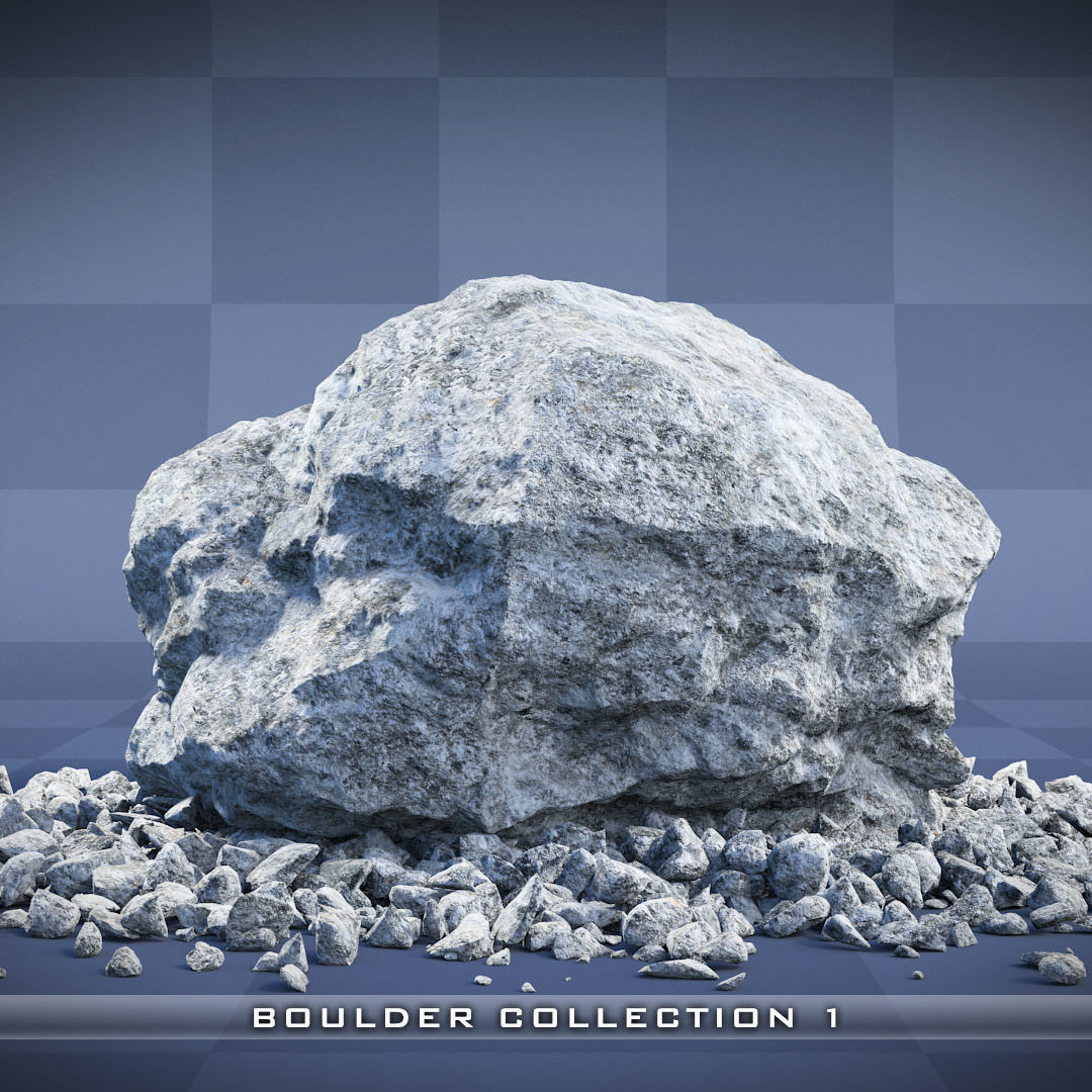 Realistic Boulder Collection 01 3D model_11