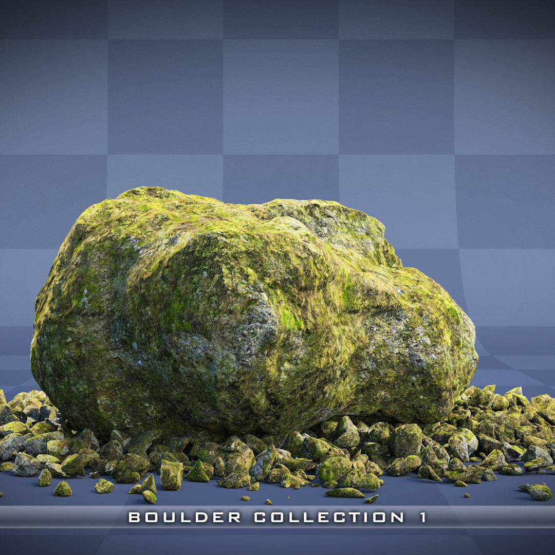 Realistic Boulder Collection 01 3D model_3
