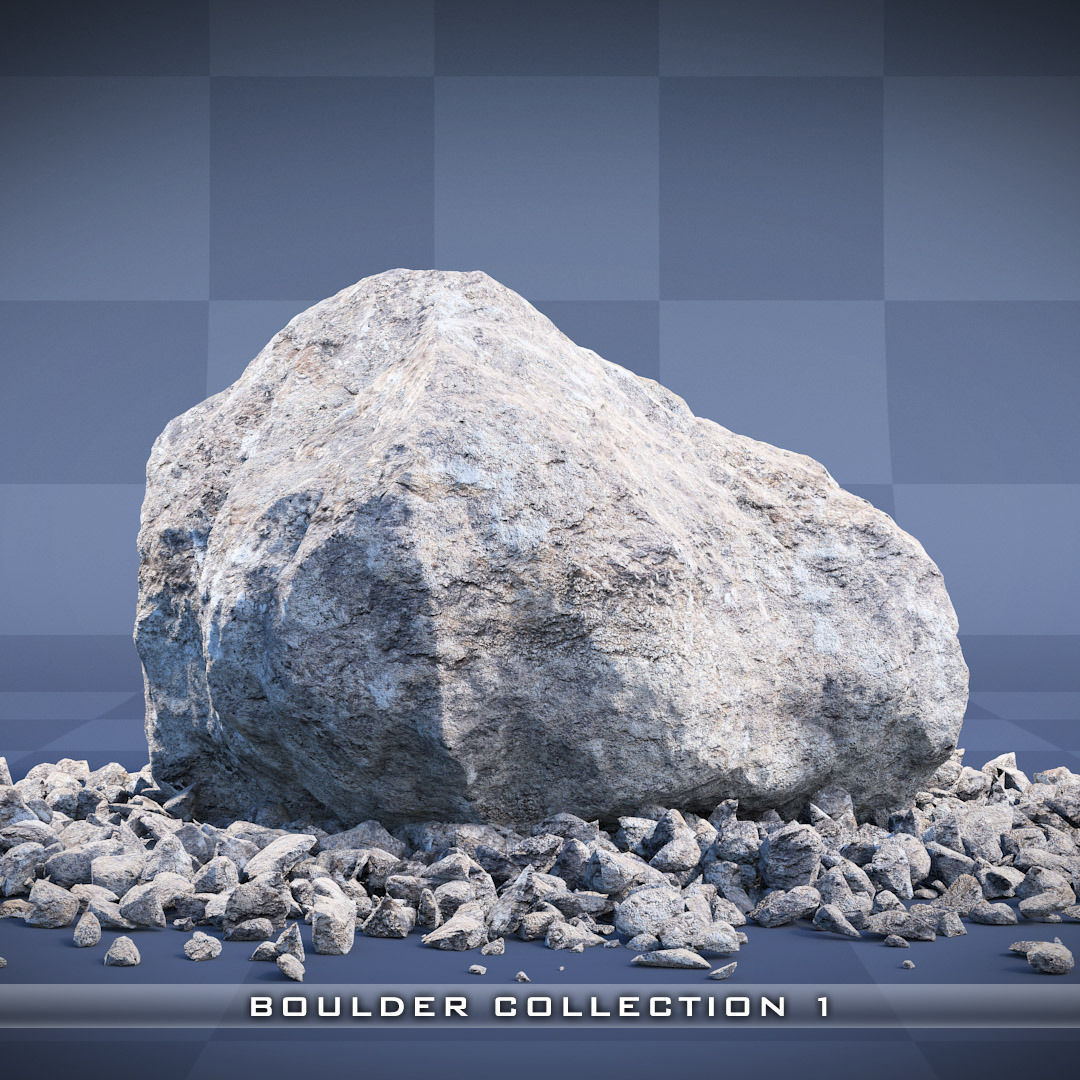 Realistic Boulder Collection 01 3D model_4