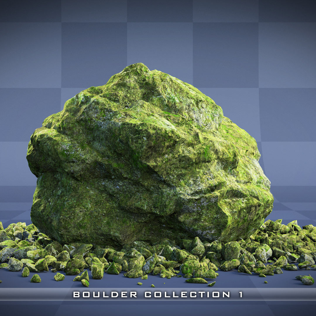 Realistic Boulder Collection 01 3D model_8