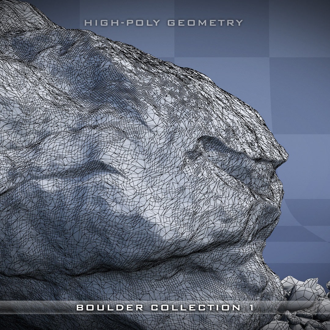 Realistic Boulder Collection 01 3D model_13