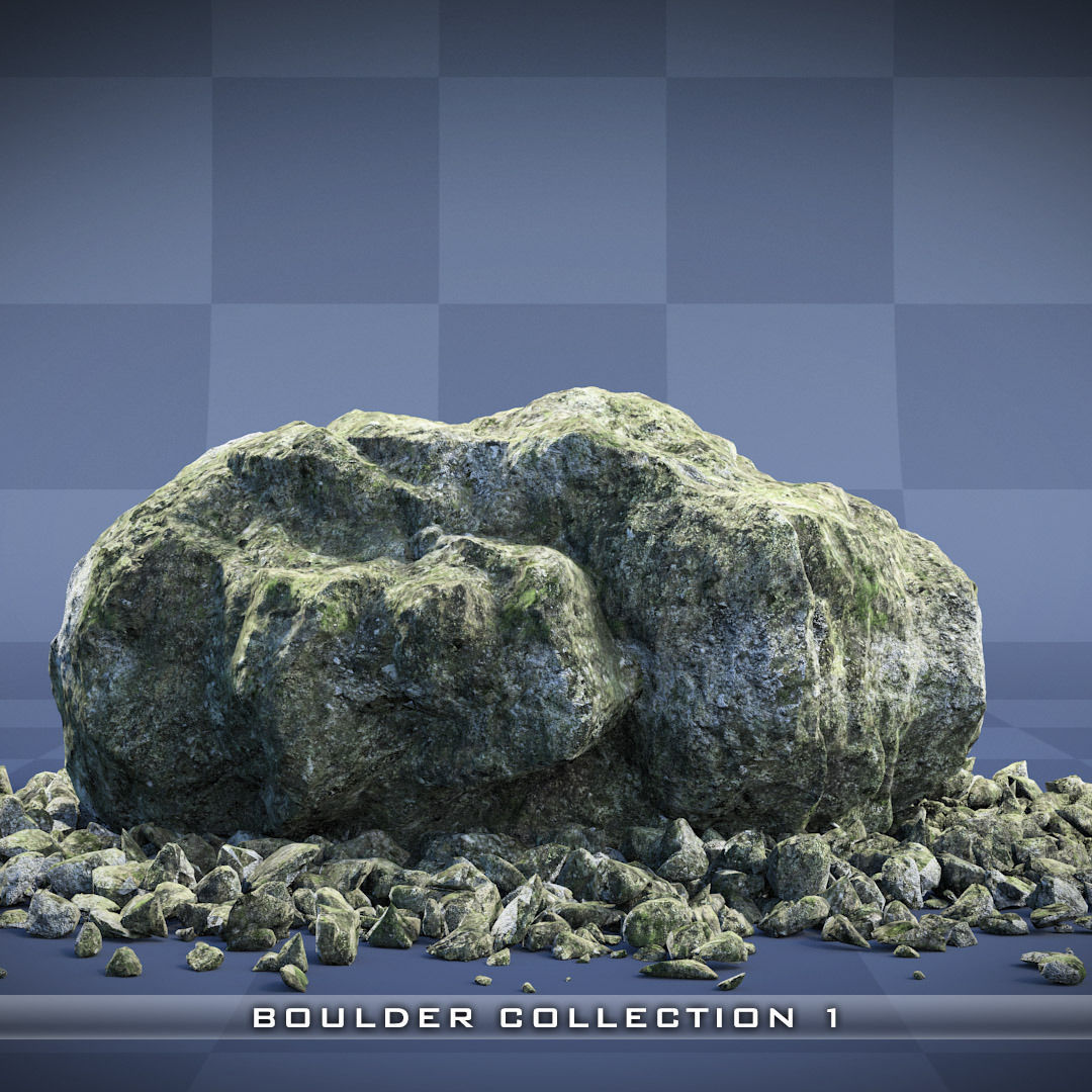 Realistic Boulder Collection 01 3D model_6