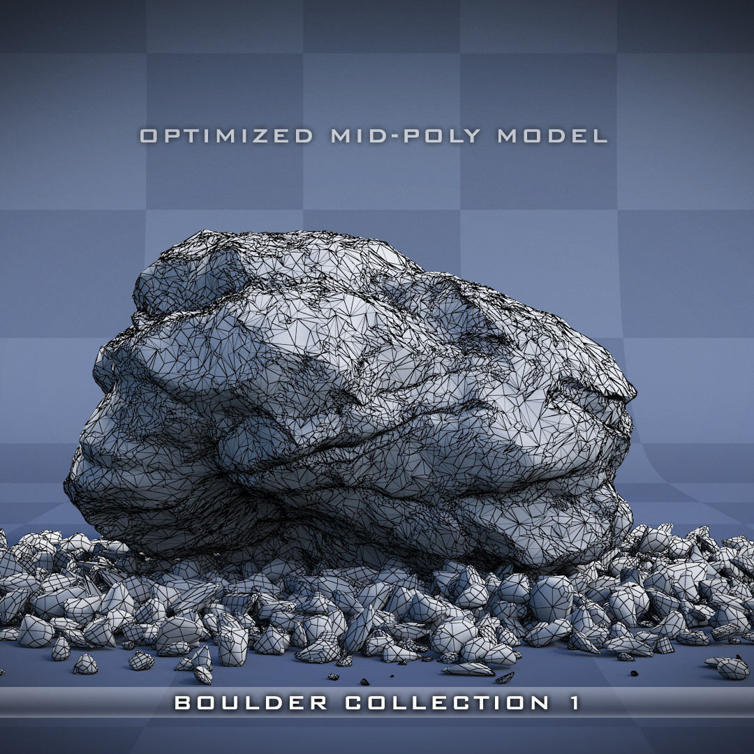 Realistic Boulder Collection 01 3D model_12