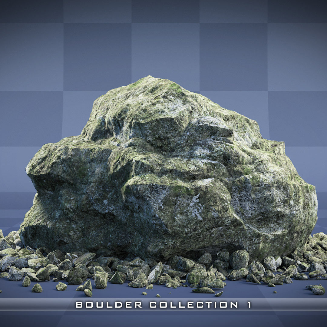 Realistic Boulder Collection 01 3D model_9