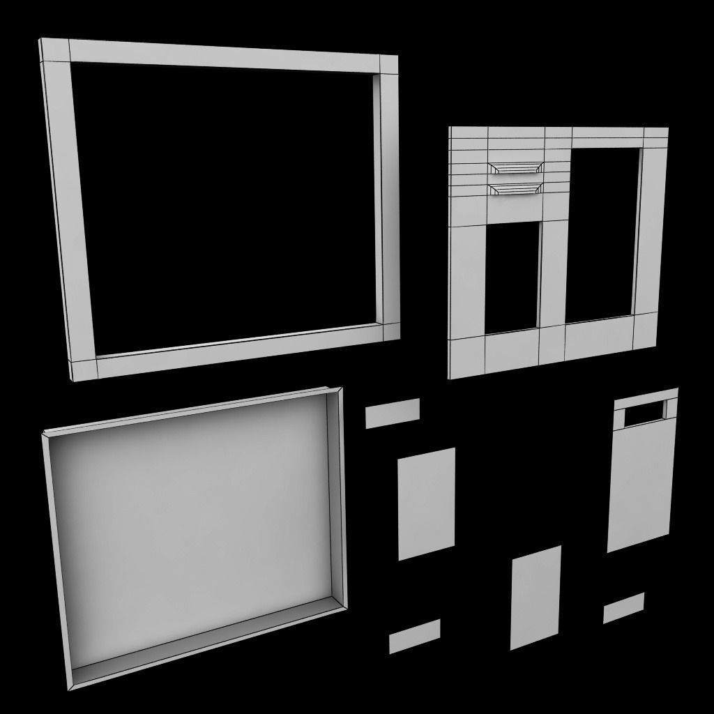 Intercom low poly keypad on wall Low-poly 3D model_4