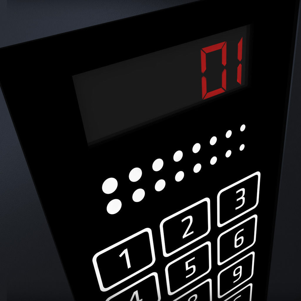 Intercom low poly keypad on wall Low-poly 3D model_3