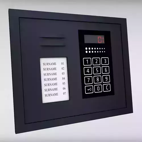 Intercom low poly keypad on wall